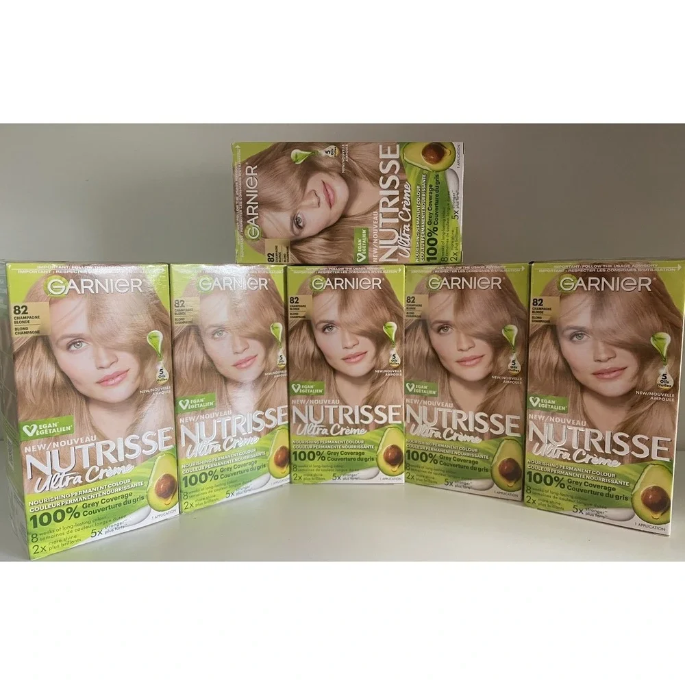 6X GARNIER Nutrisse Ultra Creme Nourishing Hair Color CHAMPAGNE BLONDE #82